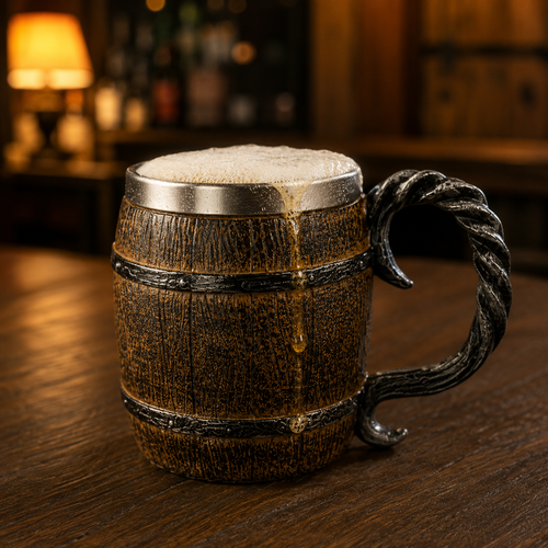 The Magnus Mug™ — Viking Wood-Barrel Tankard