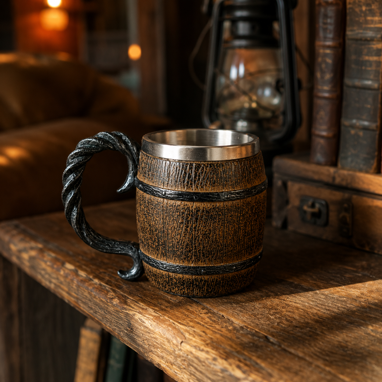 The Magnus Mug™ — Viking Wood-Barrel Tankard
