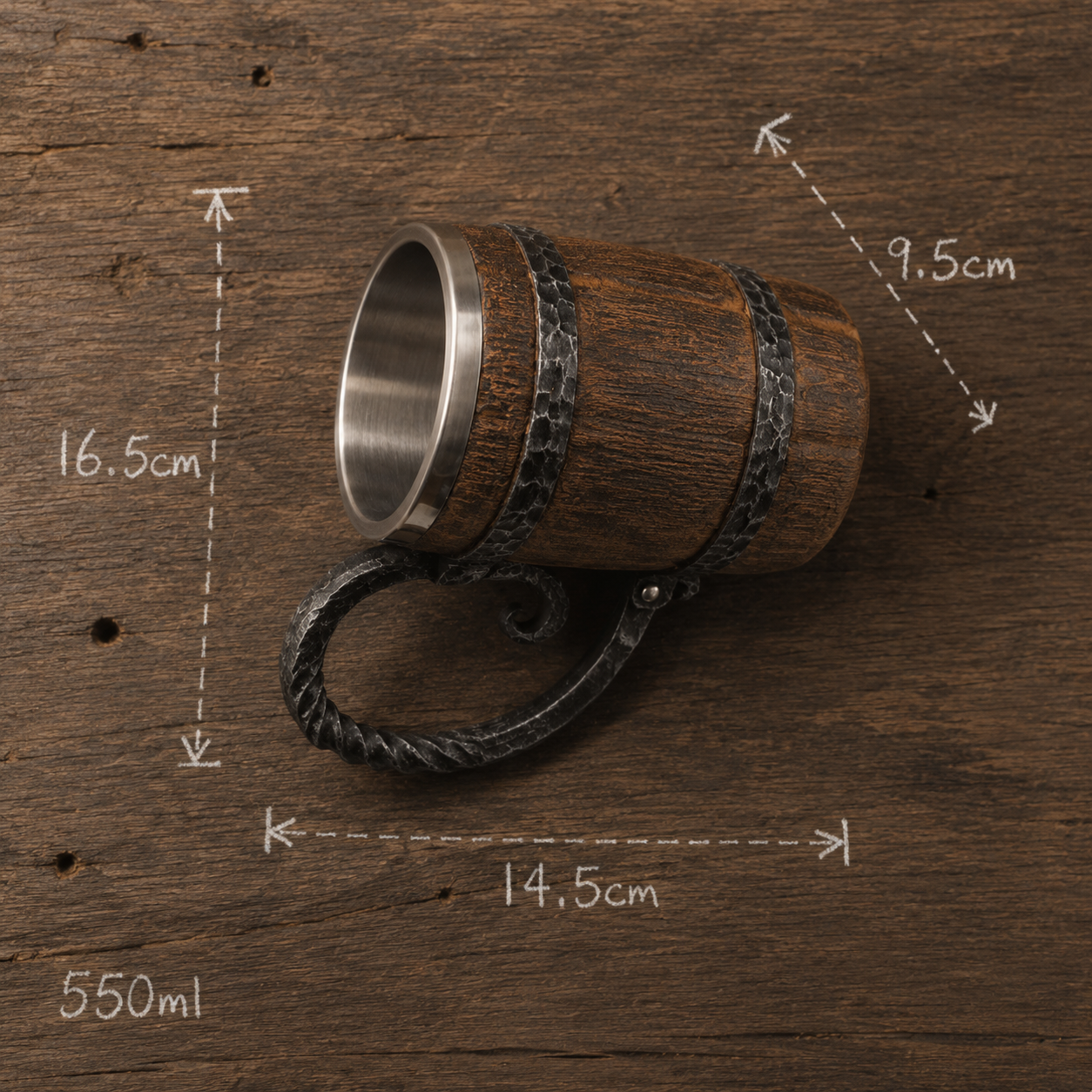 The Magnus Mug™ — Viking Wood-Barrel Tankard