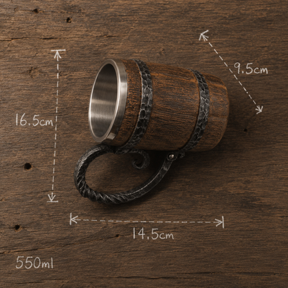 The Magnus Mug™ — Viking Wood-Barrel Tankard